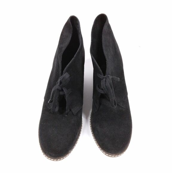 J Crew MacAlister Suede Wedge Ankle Boot Lace Up Black size 8 - Picture 6 of 11